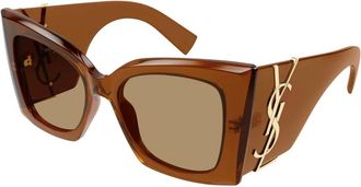 Saint Laurent Sunglasses, female, Brown, Size: 54 MM Blaze Crystal Sunglasses