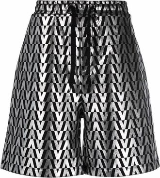 Valentino Garavani High-Shine Monogram Shorts