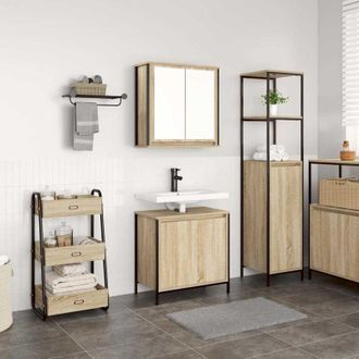 vidaXL Set De Muebles De Ba&ntilde;o 2 Pzas Madera Contrachapada Roble Sonoma Vidaxl