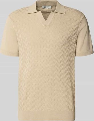 Casual Friday Casual Friday Regular Fit Poloshirt mit Strukturmuster Modell DYRVIK in Taupe, Gr&ouml;&szlig;e XXL