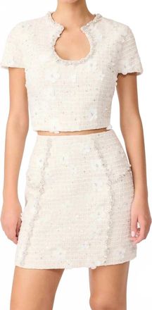 Elliatt Ellouise Embellished Tweed Set In White
