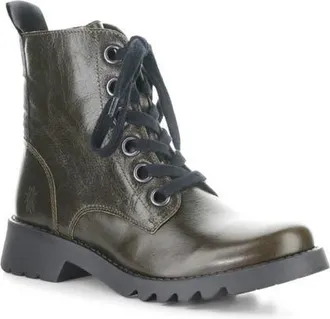 FLY London Ragi Combat Boot in Khaki at Nordstrom, Size 10-10.5Us
