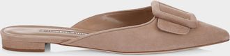 Manolo Blahnik Maysale Suede Flats