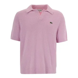 Lacoste Polo Shirts, male, Pink, Size: M Classic Fit Boucl&eacute; Knit Polo