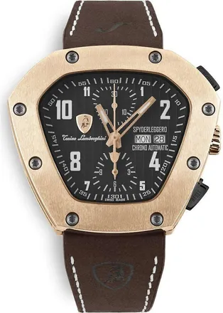 Lamborghini Black Leather Dress Mens Watch
