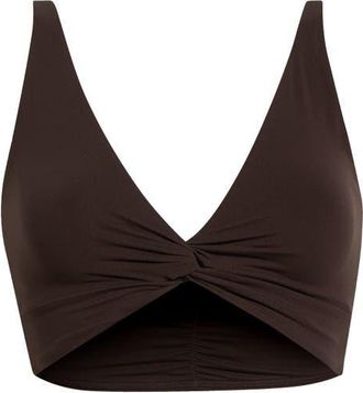 Free People FP Movement Never Better Twist Front Sports Bra in Chocolate at Nordstrom, Size X-Small Regular