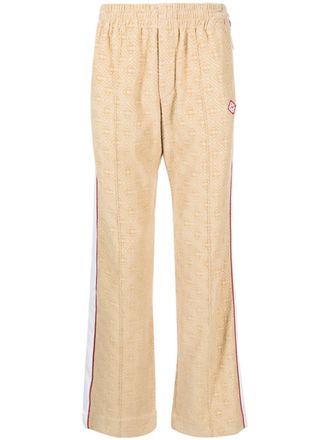 Casablanca monogram-jacquard velour track pants - Brown