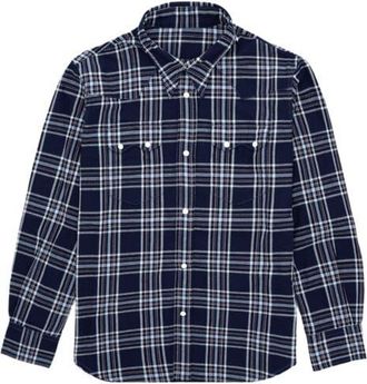 Fortela Smith Texan Shirt in Dark Blue Check at Nordstrom, Size X-Large