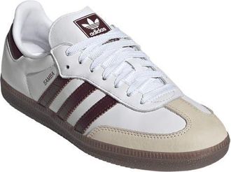 adidas Gender Inclusive Samba OG Sneaker in Ftwr White/maroon/gum5 at Nordstrom, Size 11.5