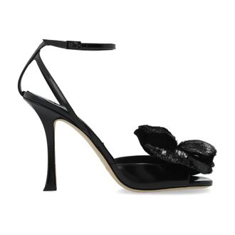 Jimmy Choo London Schoenen, Dames, Zwart, 40 EU, Leer, Mimmi Sandalen met Hak