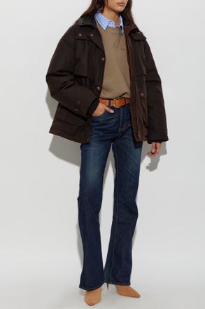 Acne Studios Down Jacket With Collar, Womens, Brown