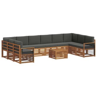 vidaXL Conjunto De Sof&aacute;s De Exterior 11 Pcs Natural Y Antracita Vidaxl