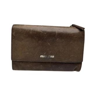 Miu Miu Pre-owned Lederen Portemonnee - Dames - Vintage Accessoires - Bruin - ONE Size - Leer - Vintage