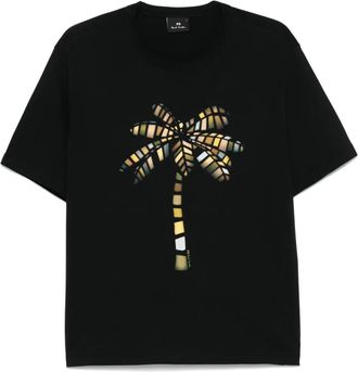 Paul Smith palm tree-print T-shirt - men - Organic Cotton - S - Black
