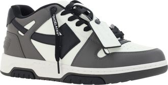 Off-white Mens Out Of Officel Leather Sneakers Dark Grey - Black