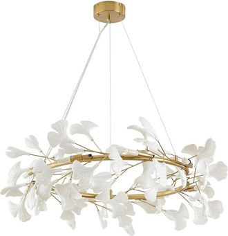 Bethel International 8-Light Chandelier With Matte Leaf Petals