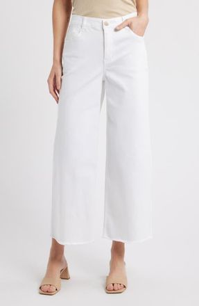 Wit & Wisdom Wyatt Skyrise Wide Leg Jeans in Optic White at Nordstrom, Size 8P