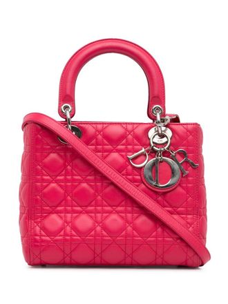 Dior Borsa a tracolla Cannage Lady Dior media 2014 - Rosa