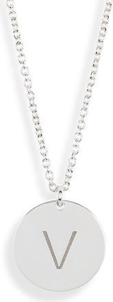 Meshmerise Initial Disc Pendant Necklace in White-V at Nordstrom Rack