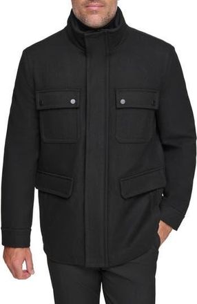Andrew Marc Dunbar Melton Jacket in Black at Nordstrom Rack, Size Xx-Large