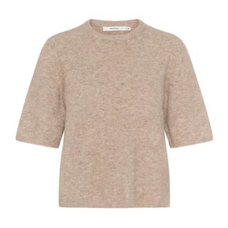 Gestuz Soft Knit Jumper Warm Sand Melange - female - Gestuz - Round-neck Knitwear - Brown - 2XS - Knitwear