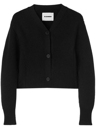 Jil Sander buttoned long-sleeve cardigan - women - Wool - 34 - Black