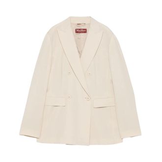 Max Mara Giacca Lunga - Dames - Blazers - Beige - L - Jassen