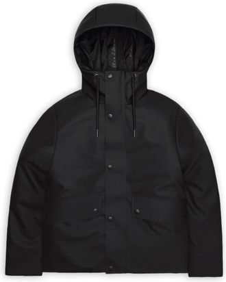 Rains Short W Parka - Dames - Winterjassen - Zwart - XS - Leer - Jassen