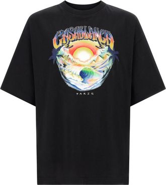 Casablanca Black Graphic Logo T-Shirt