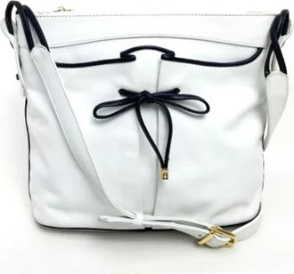 Celine Tweedehands leren schoudertassen - Dames - Vintage Schoudertas - Wit - ONE Size - Vintage