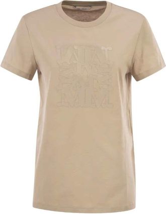 Max Mara Jugend-T-Shirt mit Monogramm-Stickerei