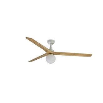 Netlighting Klim Large White Light Oak Wood DC Ceiling Fan E27 6 Speed