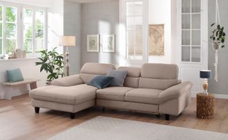 HOME AFFAIRE Ecksofa »Pilot L-Form« mit Kopfteilverstellung, wahlweise mit Bettfunktion & Bettkasten