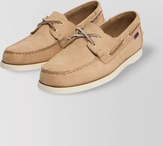 Sebago nubuk boat shoes with moc toe stitching