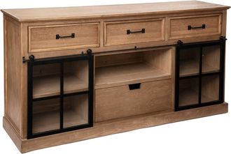 Atmosphera Aparador De 2 Puertas &laquo;danik&raquo; - Madera Y Vidrio Templado Atmosphera Cr&eacute;ateur DInt&eacute;rieur