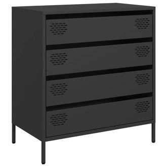 Berkfield Home Sideboard&not;Black 68x39x73.5 cm Cold-rolled Steel in Black