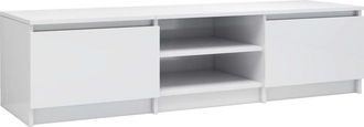 vidaXL Vidaxl - Mueble tv madera contrachapada blanco brillante 140x40x35,5cm