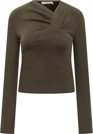 Iro Iro Khaki Top With Crossover Neckline