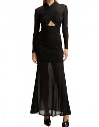 Bardot Veria Wrap Mesh Maxi Dress In Black