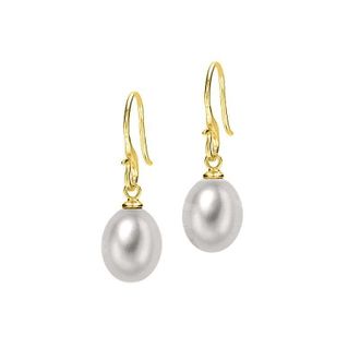 Dower & Hall 8mm Oval Dove Grey Freshwater Pearl Earrings
