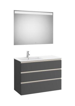 Roca Conjunto De Mueble 3 Cajones, Lavabo Y Espejo Con Led The Gap - Roca Color: Oro Rosado