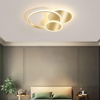 Trade Shop Trade Shop - Copy Of Plafoniera Led 32 W Rettangolare Oro Design Moderno Lampadario A Soffitto 50224