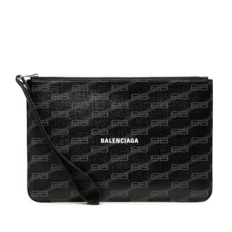 Balenciaga Pre-owned Balenciaga BB Monogram Coated Canvas Wristlet Clutch Ladies H3ONI1TY3YO7IIXQ