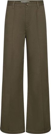 Sofie Schnoor Legergroene Broek met Stijl Snos 423 - Dames - Wijde Broeken - Groen - XS - Broeken
