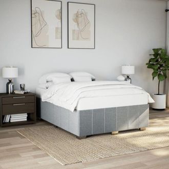 vidaXL Cama Sin Colch&oacute;n Tela Gris Claro 160x200 Cm Vidaxl