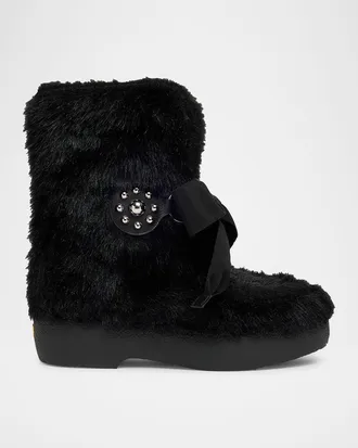 Valentino Garavani Snowish Faux-Fur Winter Booties