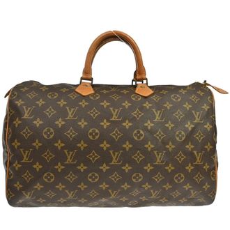 Louis Vuitton Speedy Handbag Monogram Canvas Brown Canvas Handbag (Pre-Owned)
