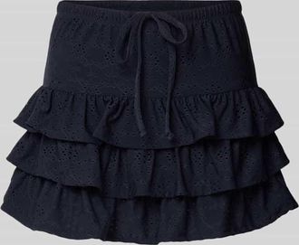 Only Leicht ausgestellter Mini-Skort mit Lochstickerei Modell SMILLA in Marine, Gr&ouml;&szlig;e XL