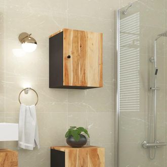 vidaXL Armario De Ba&ntilde;o De Pared Madera Maciza De Acacia 38x33x48 Cm Vidaxl
