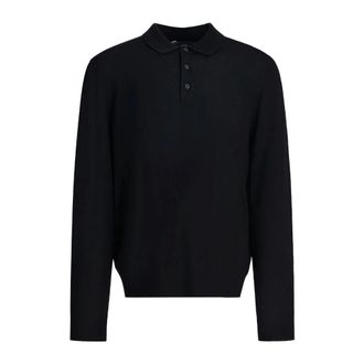Vince Polo a maniche lunghe in lana merino - - Knitwear - Uomo - Nero - XL